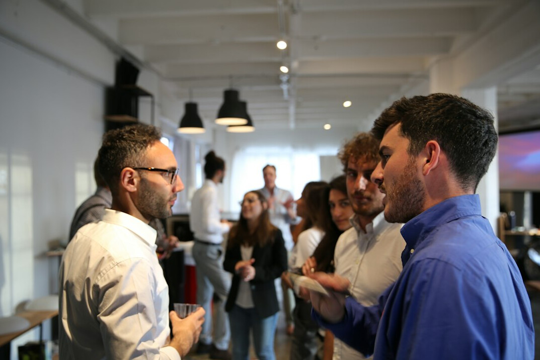 corporate team discussing strategy