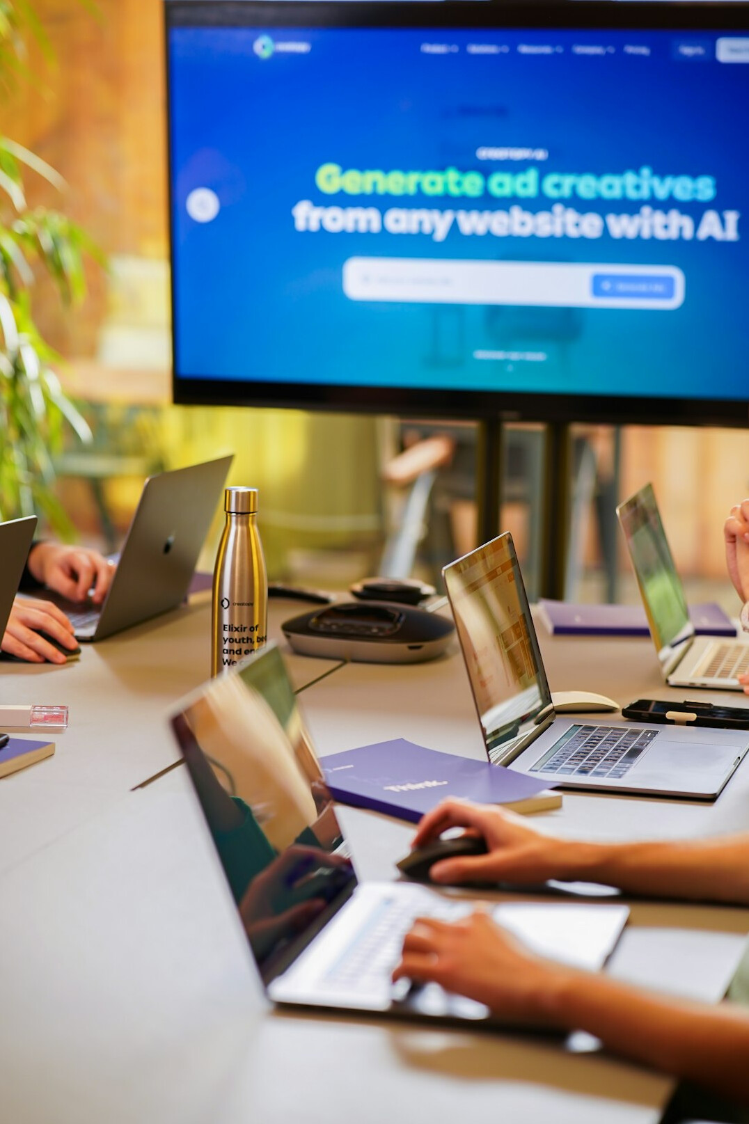 corporate team using software