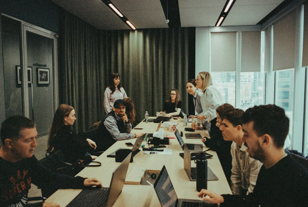 corporate team coding session